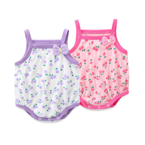 Baby Summer Sleeveless Jumpsuit Newborn Summer Clothes Thin Baby Suspender Clothes Children's Clothes 3183