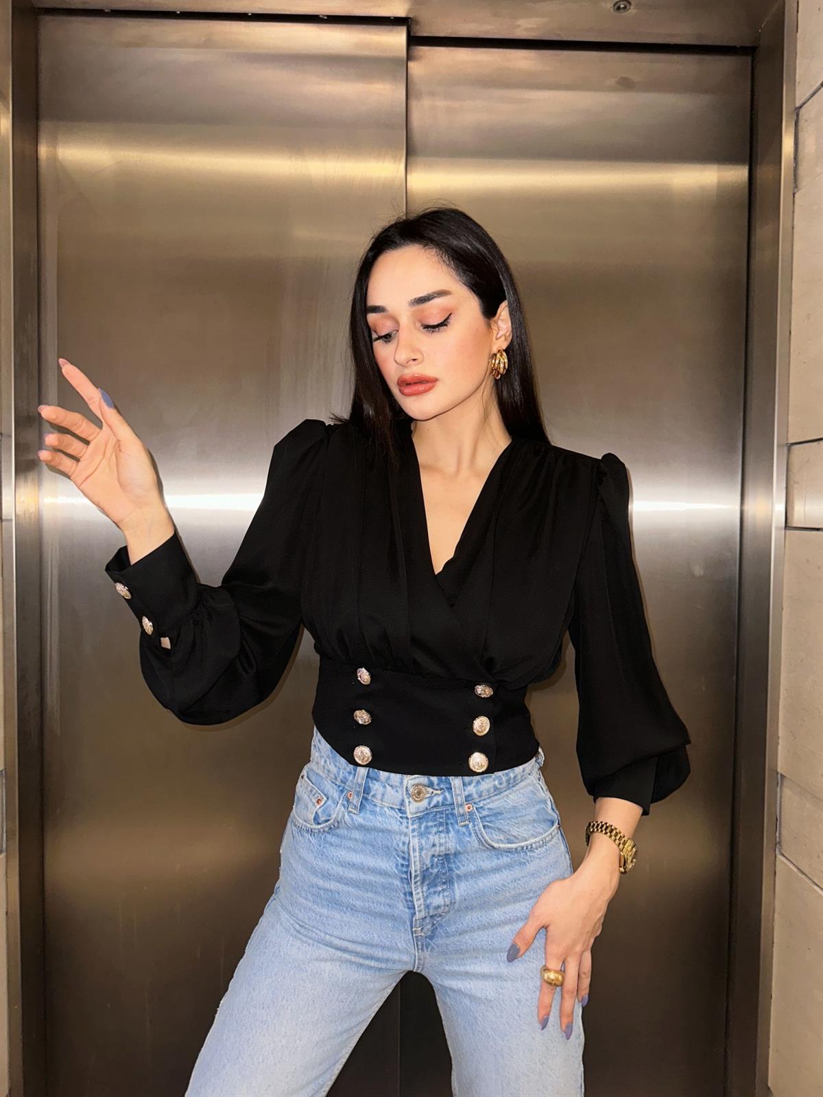 Women'S Gender Popover, Pleated Design Elegant, Classic Style Style Wholesale Women'S Elegant Classic Style Solid Color Long Sleeve Popover Pleated Blouses