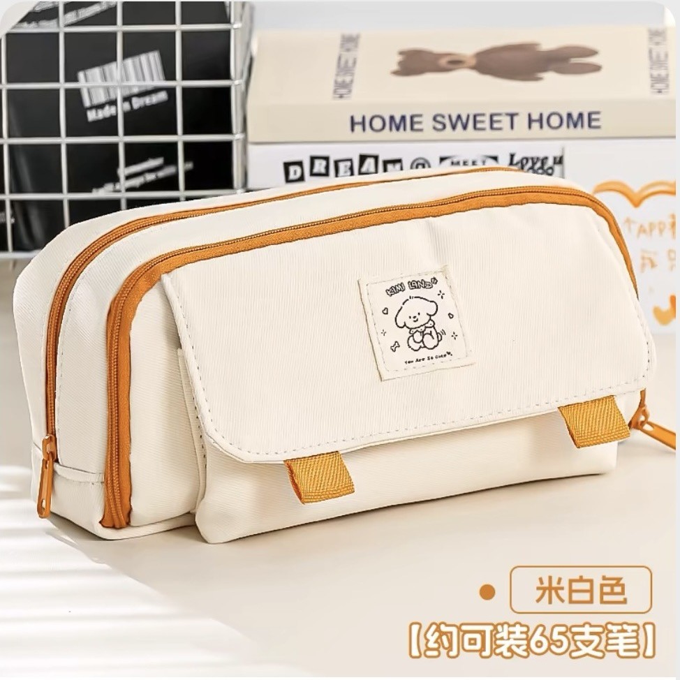 Estuche para lápices para estudiantes de primaria, estuche de lápices de alta calidad, gran capacidad y resistente a las manchas para niñas, bolsa de papelería sencilla estilo ins para estudiantes de secundaria, venta al por mayor