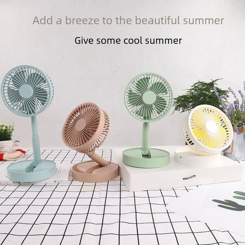 Cross-border mini folding retractable fan portable USB charging fan desk fan silent small fan