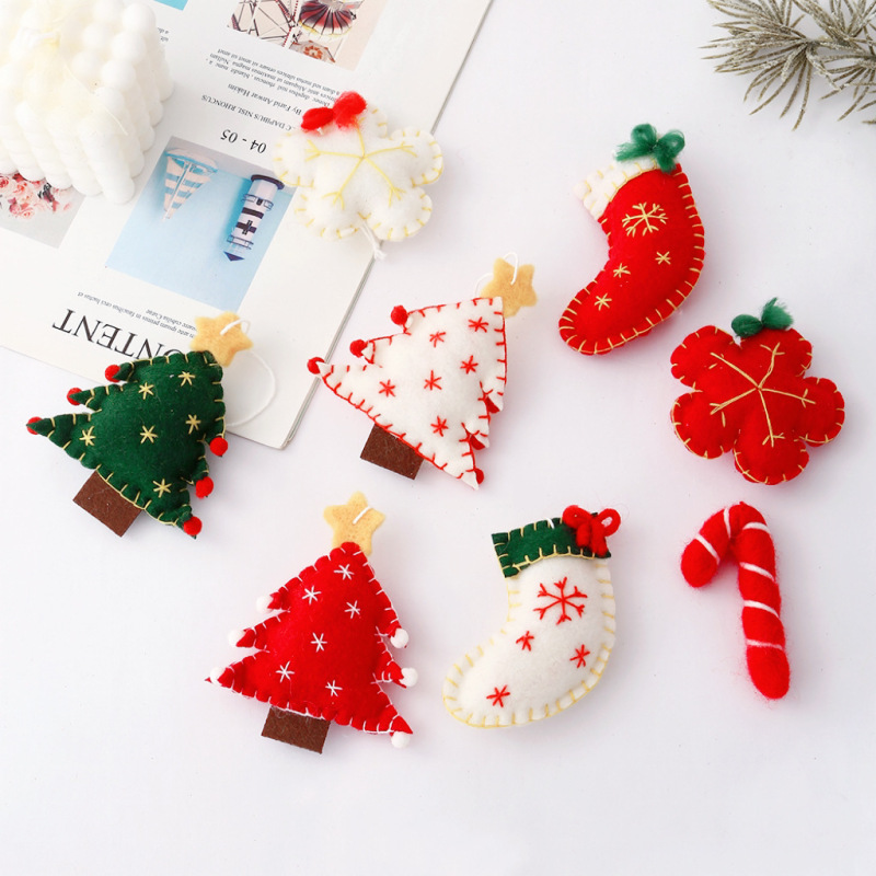 Christmas wool felt decoration pendant Christmas tree diy accessories Christmas tree snowflake ornaments Christmas decorations