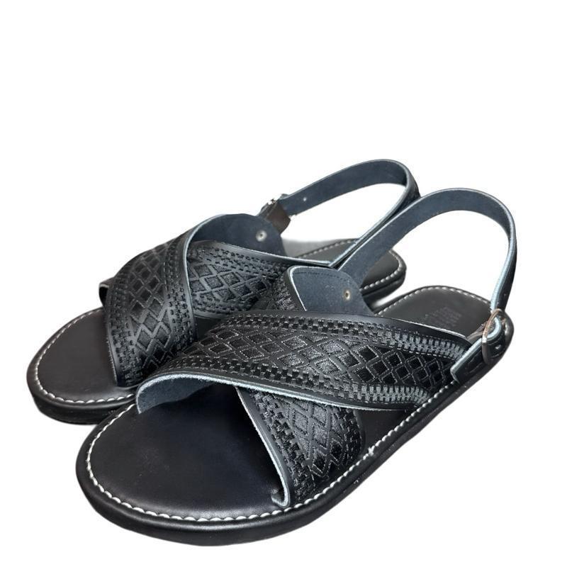 J2837 Dropshipping Aliexpress Cross-Border New Embroidered Sandals Mexican Leather Flat Slippers