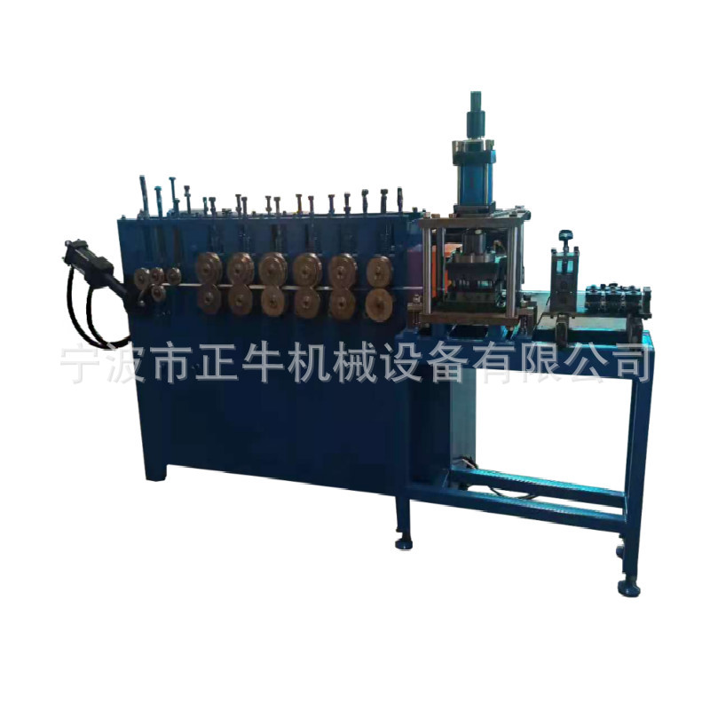 浙江金华镀锌钢板桶箍圈打圆成型冲孔切断一体机 抱箍成型打孔机