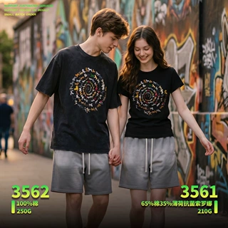 情侣短袖洗水短袖纯棉t恤男潮牌短袖美式t恤青少年夏季印花短袖男
