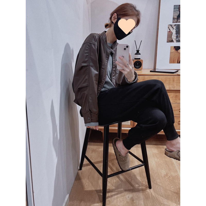 咖色皮衣2025早春新款爆款小个子短款立领小香风夹克外套女春秋款|undefined