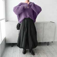 实拍 海量现货 新款重工订珠仿绒闪闪女套头针织上衣紫色毛衣