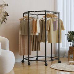 家庭用六角形バルコニーベッドルーム多機能衣類乾燥ラック寮省スペース厚く安定した床から天井までの衣類ラック
