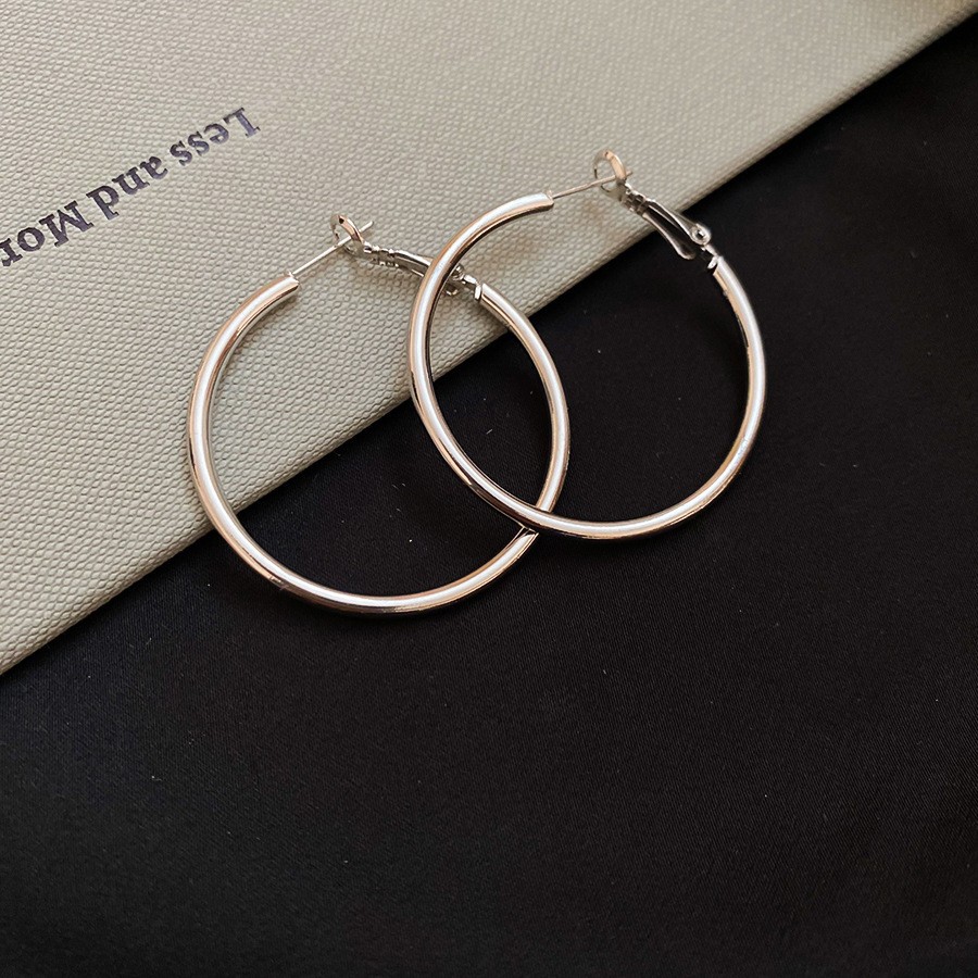 Europa y los Estados Unidos transfronterizos agujas de plata aretes de metal fríos aretes de estilo estilo universal simple aretes de diseño de nicho