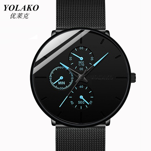 wish fashionable temperament ultra-thin mesh belt men's watch high-end business quartz watch wholesale