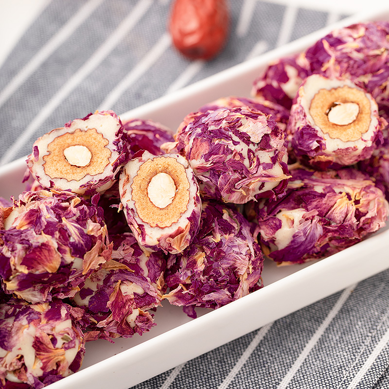 代发独立包装玫瑰花奶枣巴旦木夹心手农家风味无核红枣零食玫瑰味