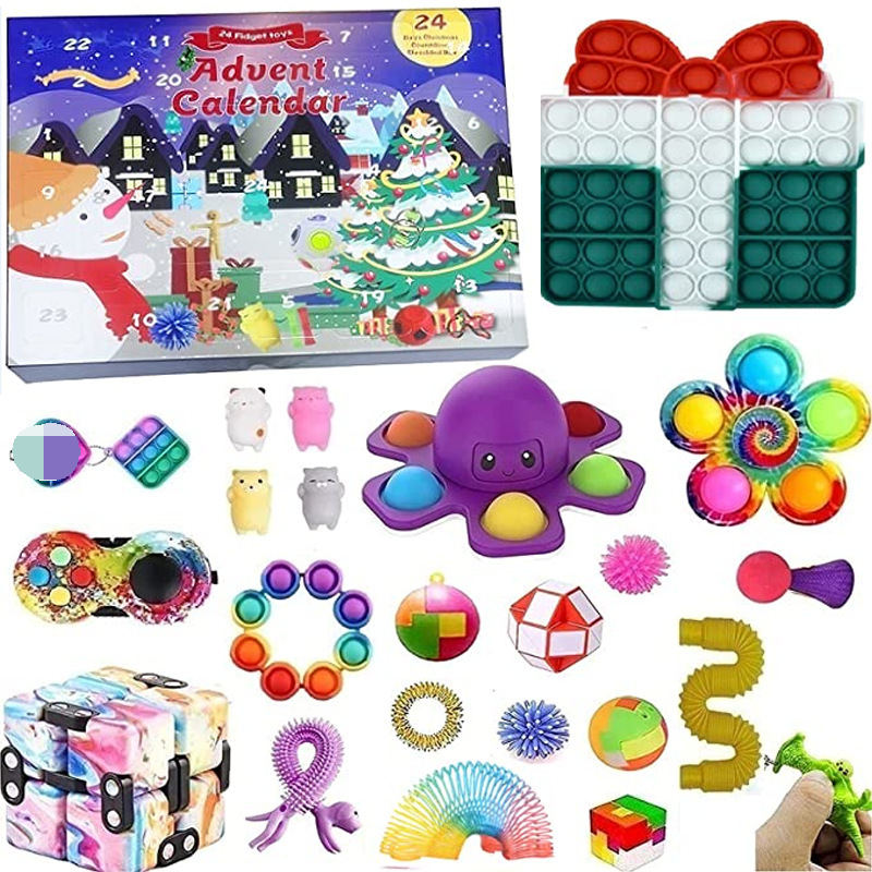 thumbnail image 1 of Calendario de Adviento de Navidad Caja sorpresa navideña Regalo de fiesta infantil Cubo de Rubik descomprimido Calendario de cuenta regresiva Gyro Caja sorpresa Juguete navideño, 1 of 5