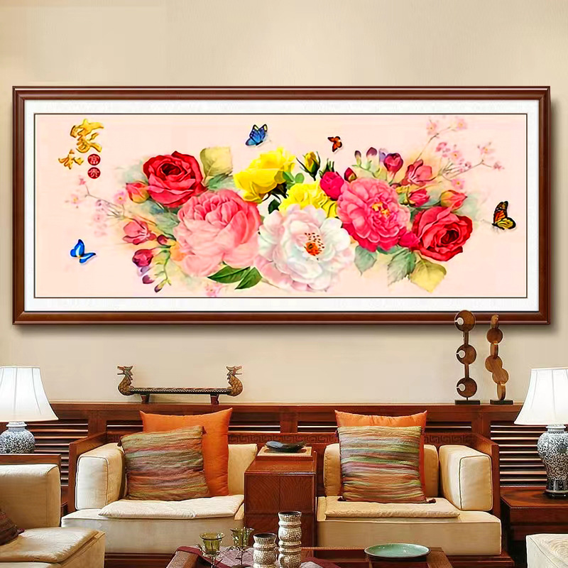 Mona Lisa Royal Cross Stitch Home and Wealthful Peony Nuevo Simple Peony 55 colores Bordado completo sin contorno. image 5