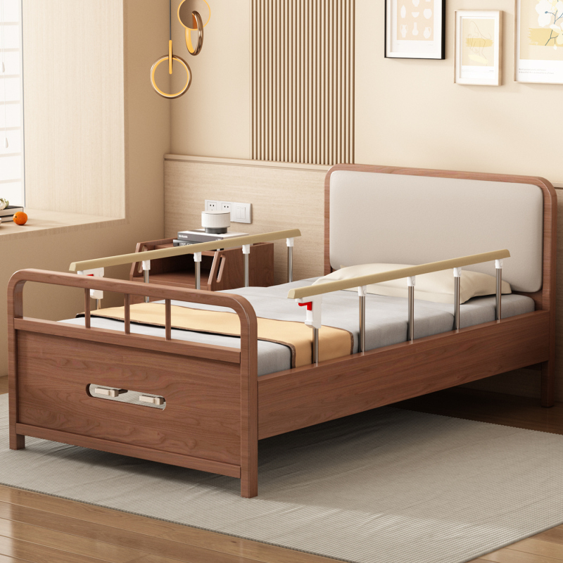 Nursing Home Solid Wood Electric Nursing Bed for Home Use, Suitable for the Elderly, Self-Care, Manual Lifting, Hospital Bed for the Elderly Nursing Home Solid Wood Electric Nursing Bed for Home Use, Suitable for the Elderly, Self-Care, Manual Lifting, Hospital Bed for the Elderly