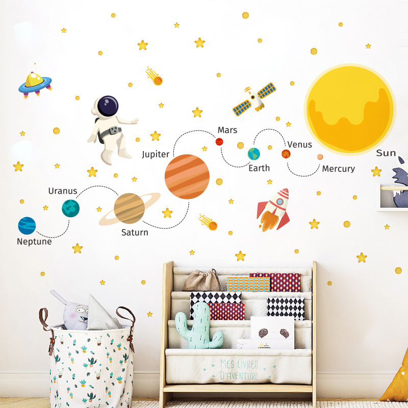 Cross-Border Universe Planet Wall Stickers Space Planet Rocket Astronaut Kindergarten Wall Decoration Children's Custom Wall Stickers Cross-Border Universe Planet Wall Stickers Space Planet Rocket Astronaut Kindergarten Wall Decoration Children's Custom Wall Stickers