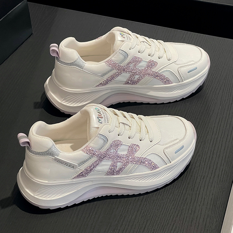 화이트/퍼플 (폼바닥 + 가죽깔창)