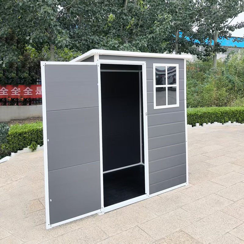 Jardín transfronterizo al aire libre patio simple sala de herramientas de plástico impermeable y solar sala de almacenamiento de almacenamiento móvil de montaje