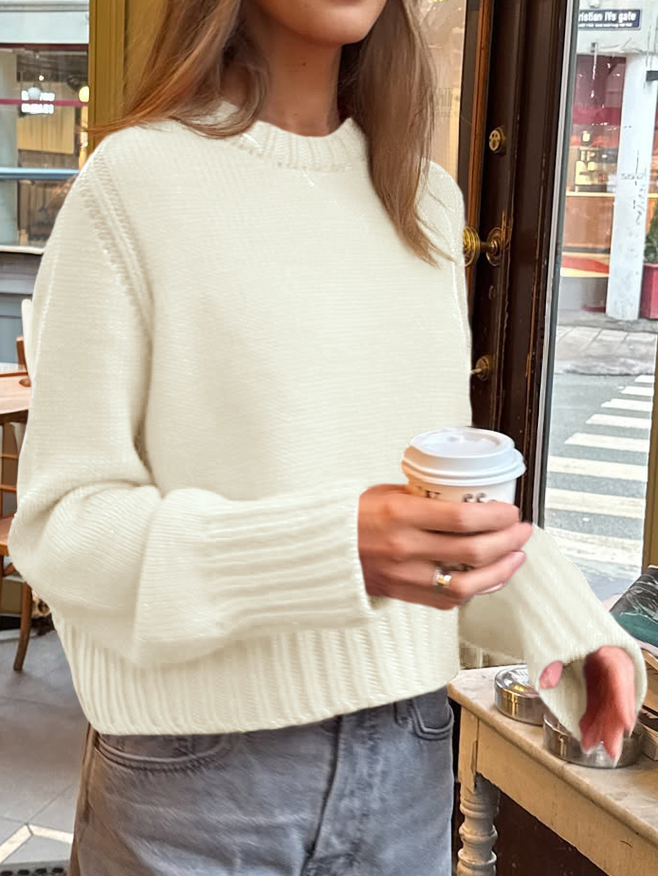 Kaikuo transfronterizo suéter de lana de color sólido de Europa y Estados Unidos básico de ropa de mujer otoño y invierno 2025 estación independiente de Amazon
