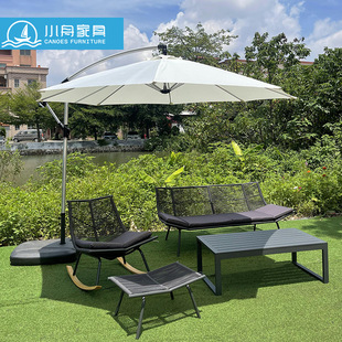 Xiao Zhou Nordic Courtyard Sofa Balcony Open-Air Rocking Chair Hotel Homestay Resort Lazy Sofa Outdoor Furniture