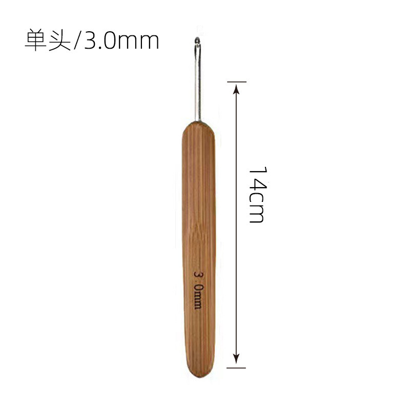 Ganchillo con mango de bambú profundo 3.0mm