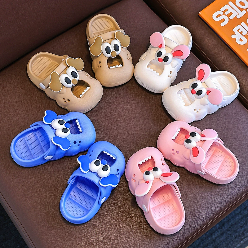 Летние детские тапочки для мальчиков и девочек, дышащая обувь с закрытым носком, домашние Нескользящие Детские тапочки для родителей и детей