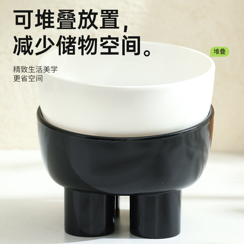 Tazón de comida para mascotas para evitar volcarse Tazón de arroz para perros Beber agua para gatos Tazón de arroz de comida para gatos de gran calibre Tazón de cuello de barbilla anti-negro