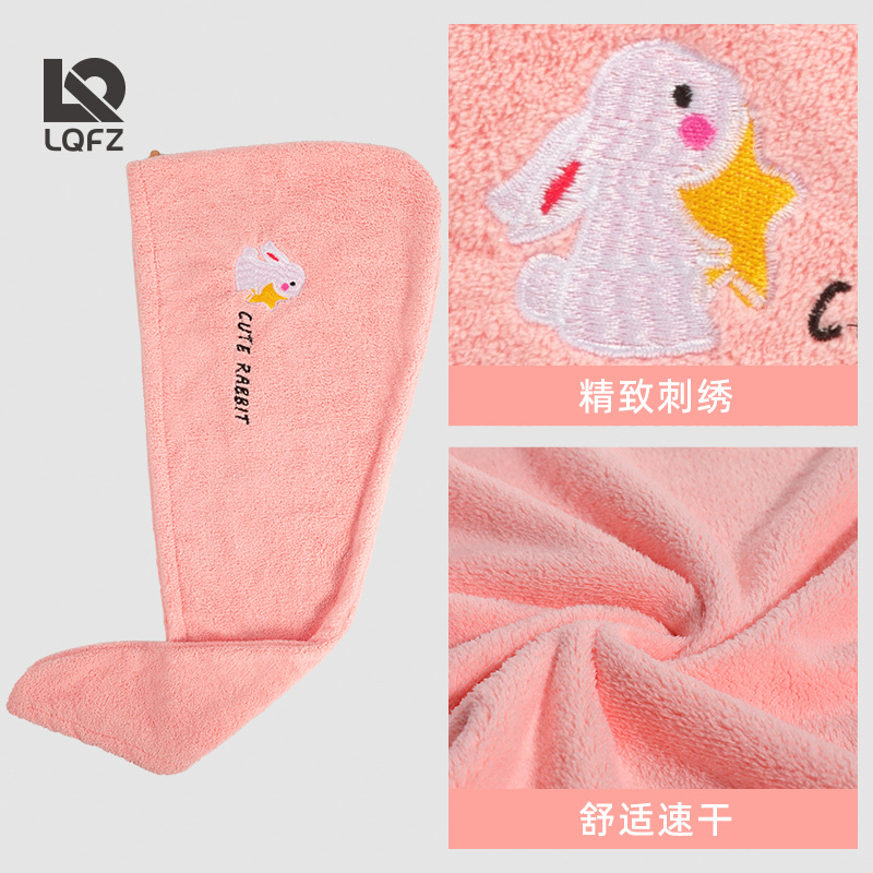 Gorro de secado de vellón de coral Toalla de secado de cabello engrosada para mujer Gorro de secado de cabello absorbente fuerte Gorro de ducha de secado rápido Pañuelo de cabeza Gorro de secado de cabello al por mayor
