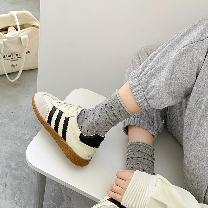 Autumn set, cream white knee socks