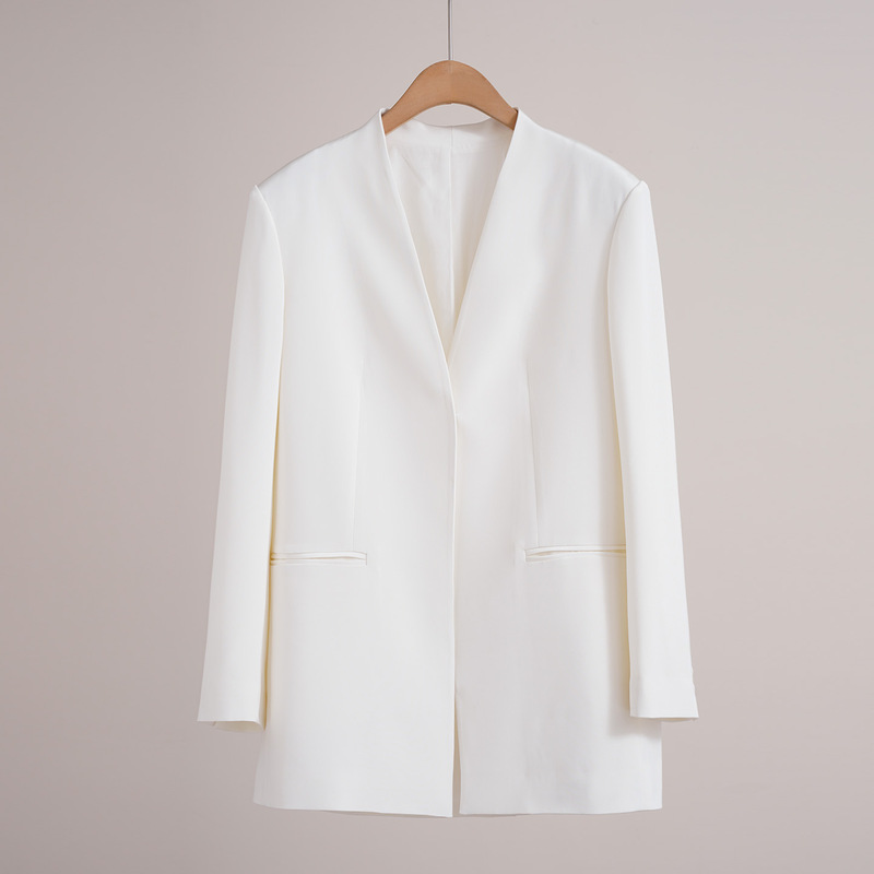 High-End Commuting Minimalist Aesthetic R*Ow Early Autumn New 40 Momme Heavy Crepe Mulberry Silk Commuting Blazer