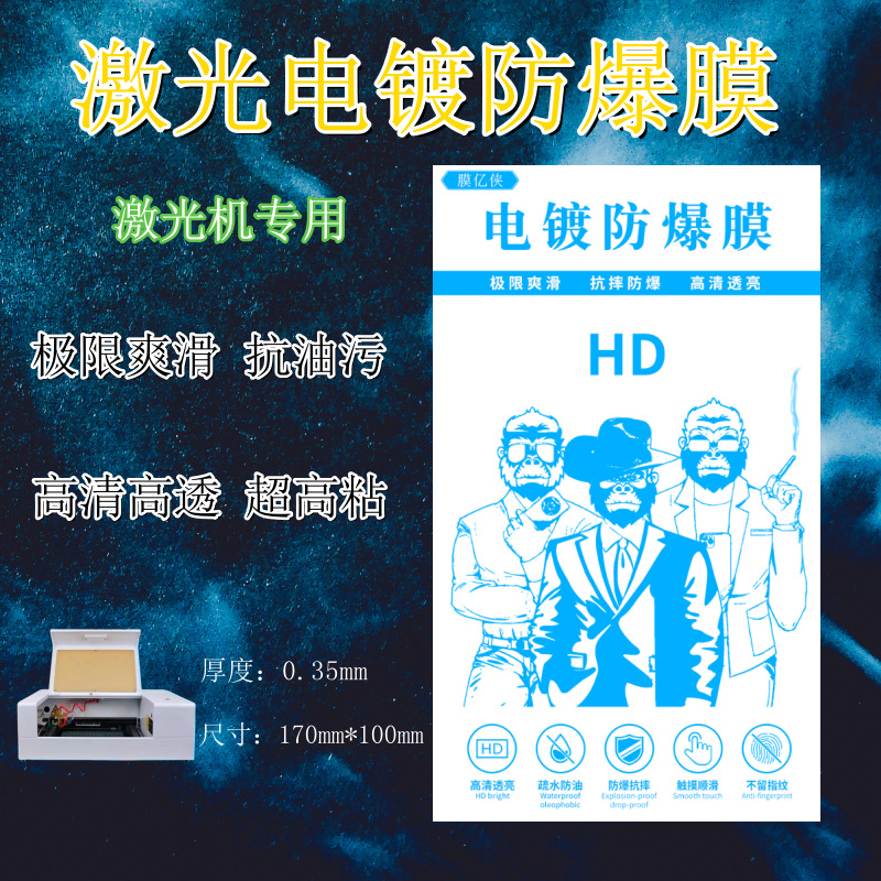 2025 레이저 슈퍼 부드러운 전기 도금 방폭 필름 50개