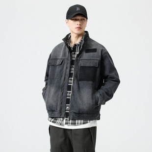 Autumn 2024 New American Style Nostalgic Denim Jacket Men's Loose plus size All-match Top Casual Jacket Trendy Brand