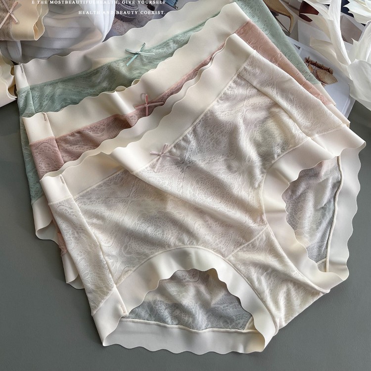 Wow Ice Silk Panties Women's Silk Antibacterial Crotch Mid-Waist Seamless Summer Thin Sexy Girls Ladies Mask Shorts
