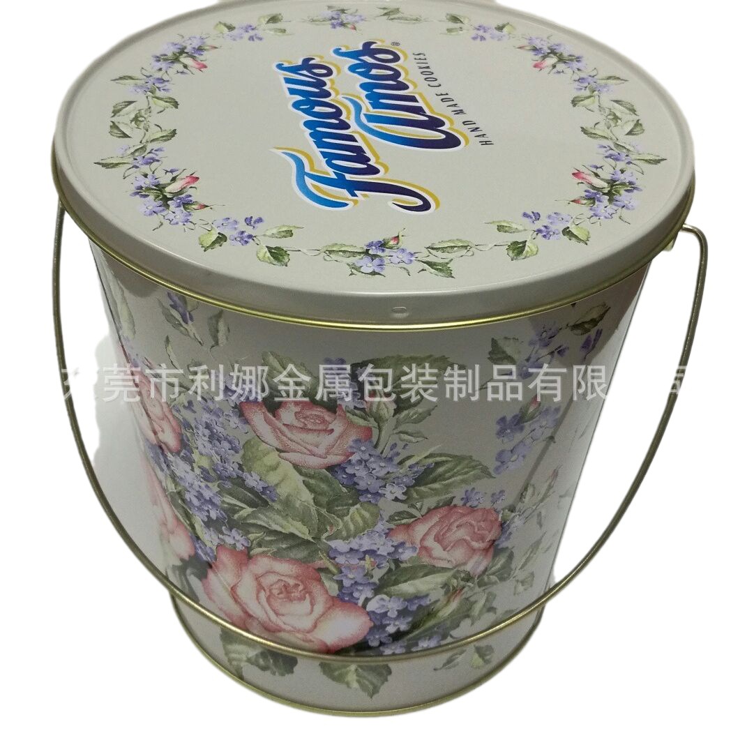 彩印马口铁金属小铁桶 带提手带铁盖铁桶 玩具铁通来图批发