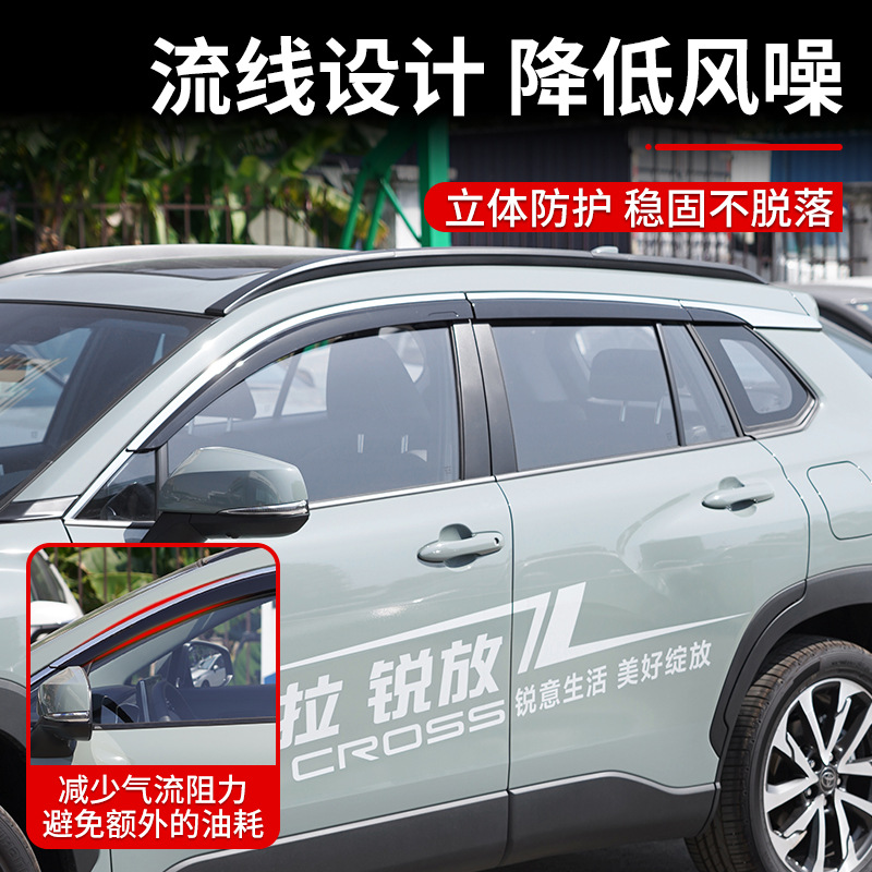 Tenxinrui adecuado para Toyota Corolla Cruz Sharp frente fijo lluvia escudo ventana lluvia ceja lluvia escudo Accesorios