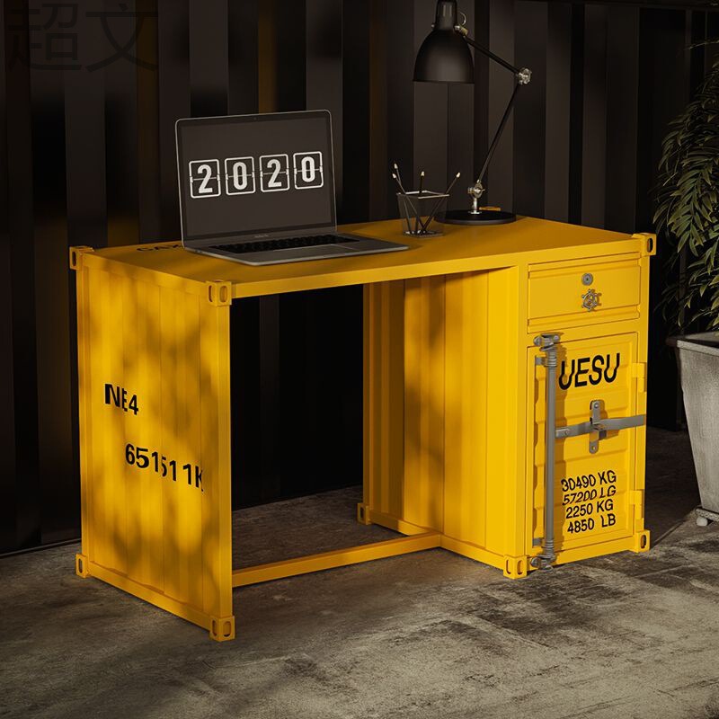 Industrial Style Container Desk Creative Multifunctional Computer Desk Work Iron Desk Loft Storage Writing Desk