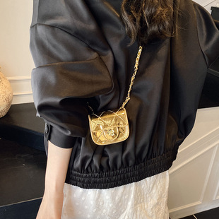 Summer 2024 New Laser Small Fragrance Style Girls Small Bag Quilted Shoulder Crossbody Bag Mobile Phone Coin Purse Trendy