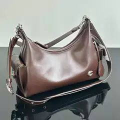 Coach New Pocket Juliet Shoulder Motorcycle Bag Genuine Leather Black Warrior Crossbody Tote Bag