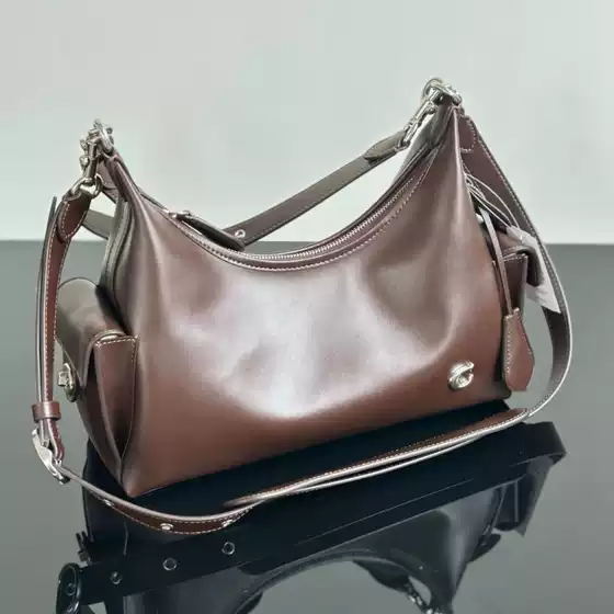 Coach New Pocket Juliet Shoulder Motorcycle Bag Genuine Leather Black Warrior Crossbody Tote Bag