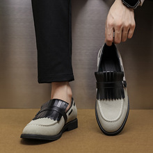 大码反绒布洛克商务正装皮鞋男士软底休闲鞋英伦风leather shoes
