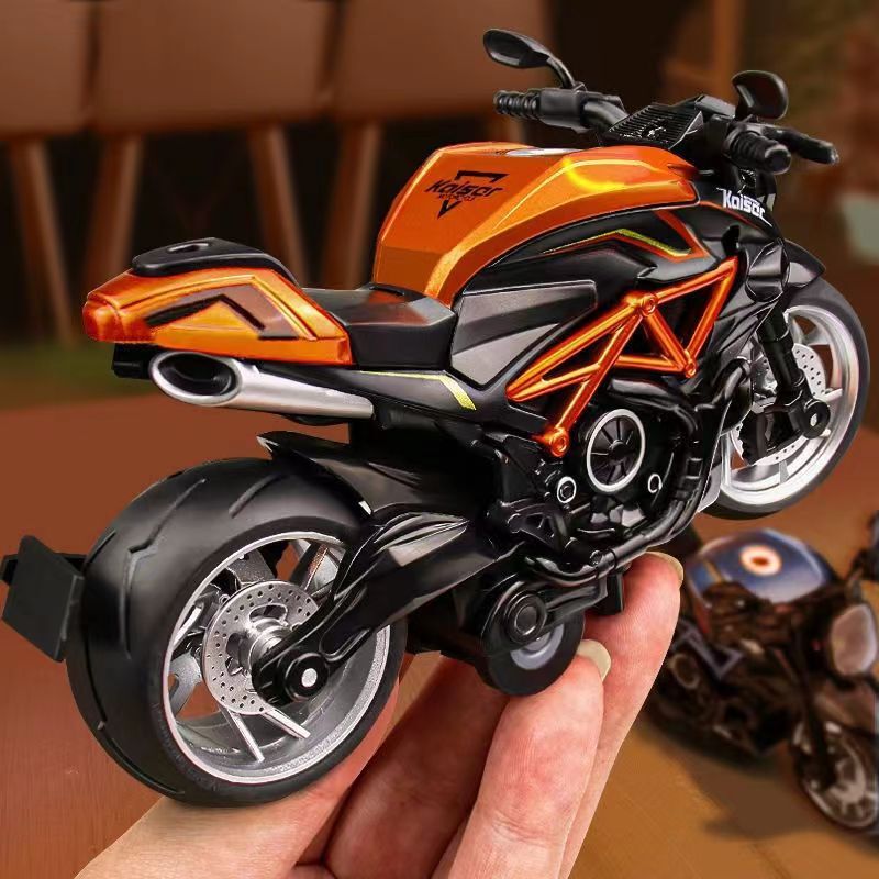 Chuan Qh2R Motorcycle Q Version Model Alloy Pull-Back Simulation Sound and Light Children's Toy Boy's Ornament Racing Car