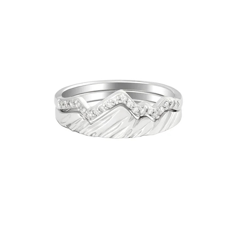 10g Weight Zircon Inlay Material Classic Style Mountain Copper Inlay Zircon Rings