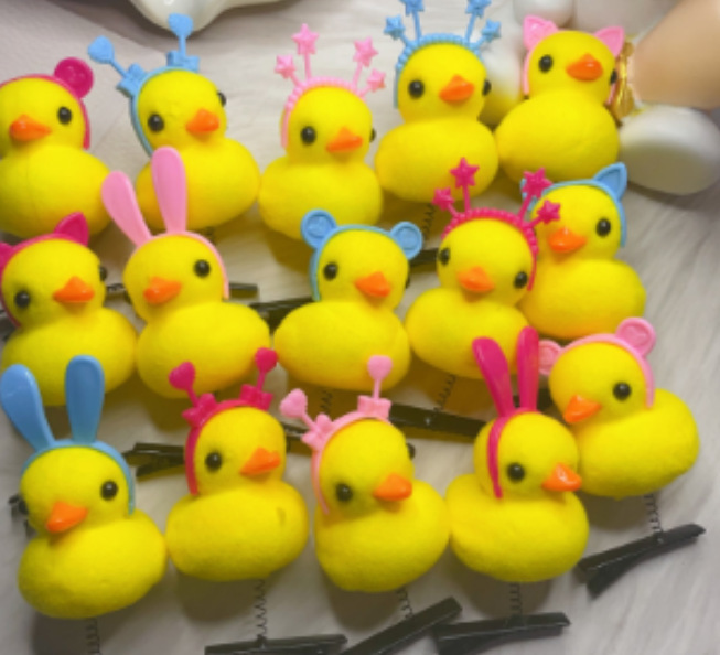小黄鴨ヘアピン児童戸外小鴨ヘアピン子かわいいアクセサリー観光スポット露店玩具メーカー|undefined