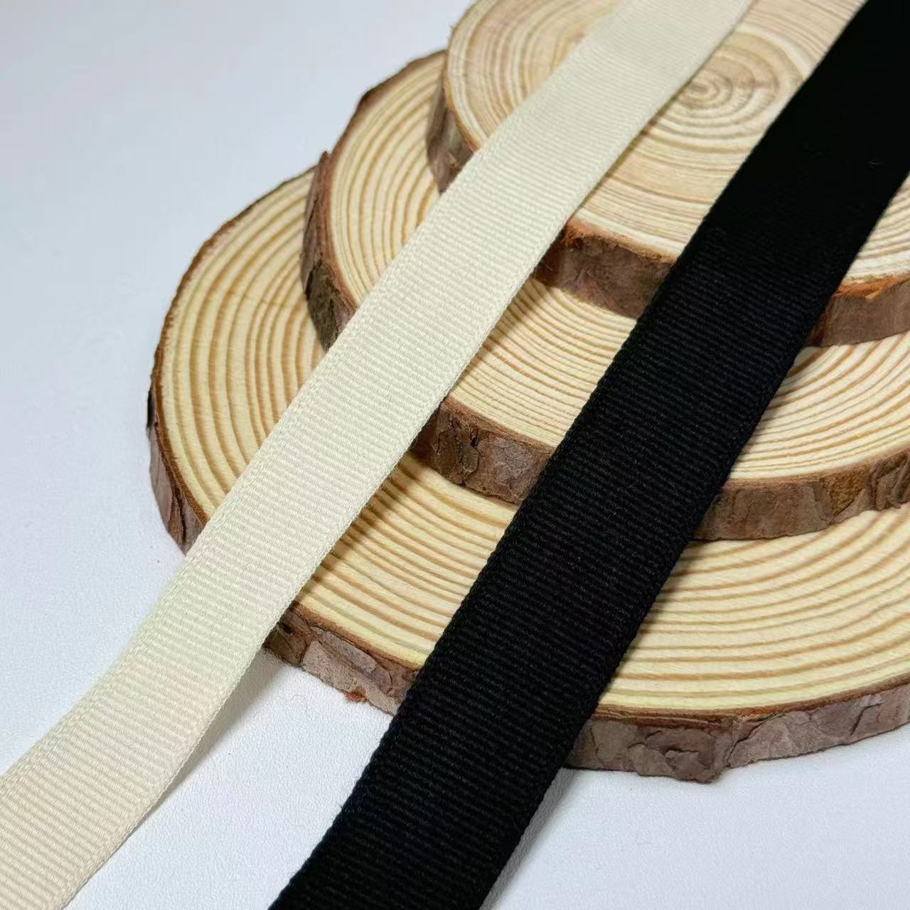 纯棉螺纹带胚色包装绑带罗纹带织带蝴蝶结棉织带源头厂家批发