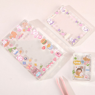 Transparent goo card brick diy quicksand acrylic goo plate magnetic suction photo frame decoration transparent card transfer