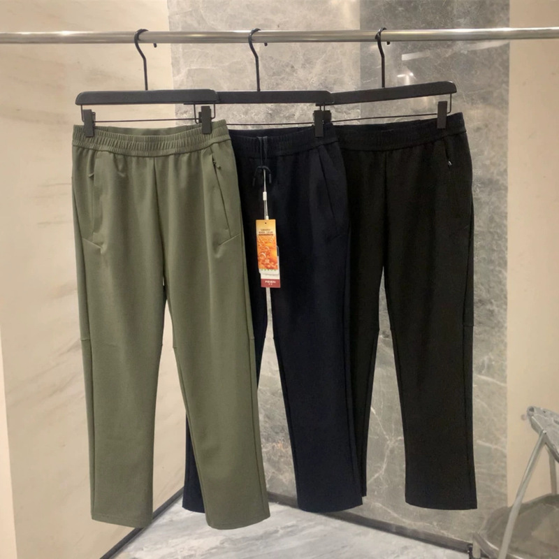 Stylish, three-dimensional cut, outdoor sports, elastic waist, autumn drawstring, simple men's straight casual pants