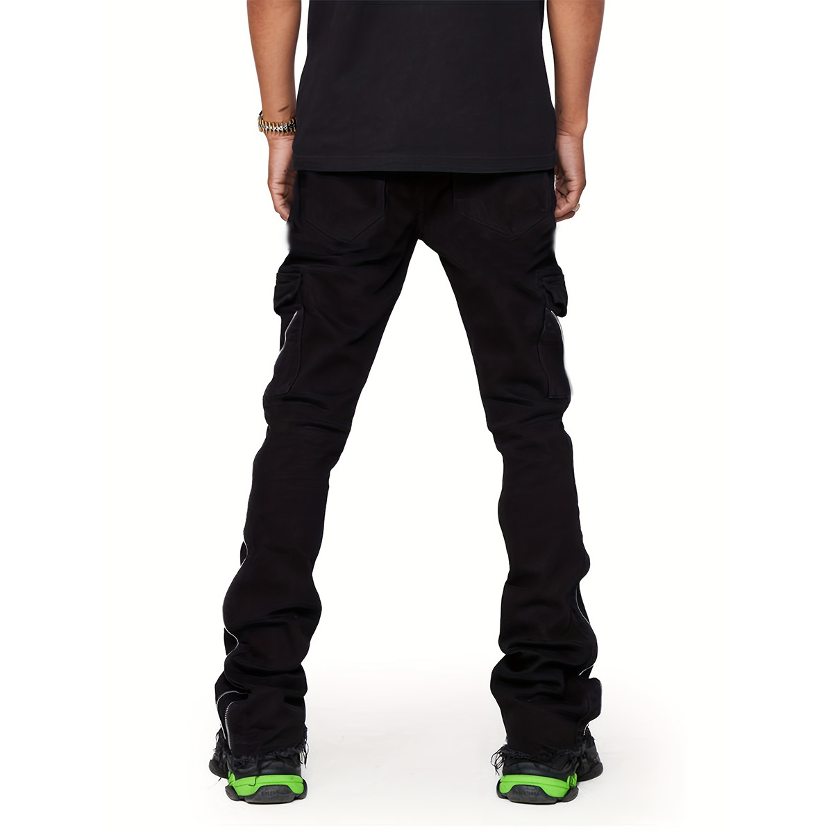 Herrenbekleidung Herren-Jeanshose mit geradem Bein, modische, beliebte Jeanshose mit Stretch-Patch und weitem Bein_voghion.com