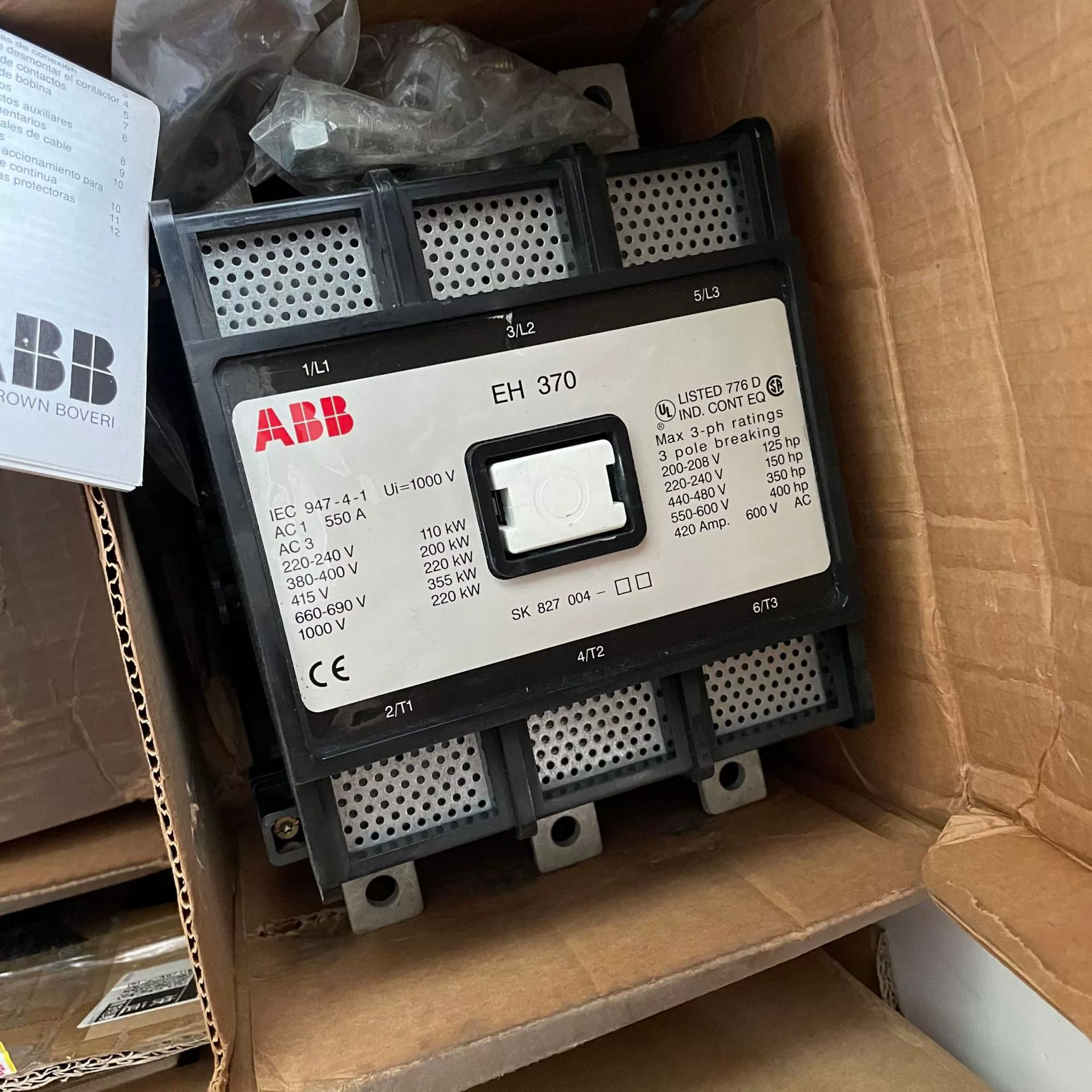 Контактор ABB EH260 EH450 EH370-30-11