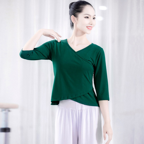 Dance practice clothes for women modern classical jazz square ethnic adult teacher art exam body yoga slimming top