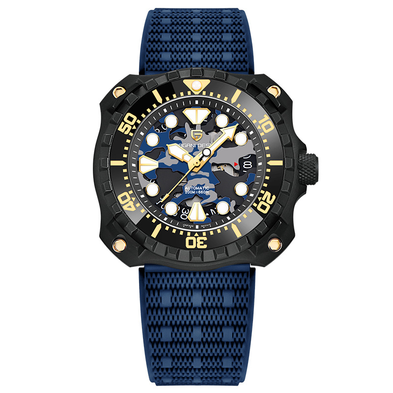 Pagani bojiani PD-YN009 reloj para hombre concha de acero cinta luminosa impermeable reloj mecánico automático