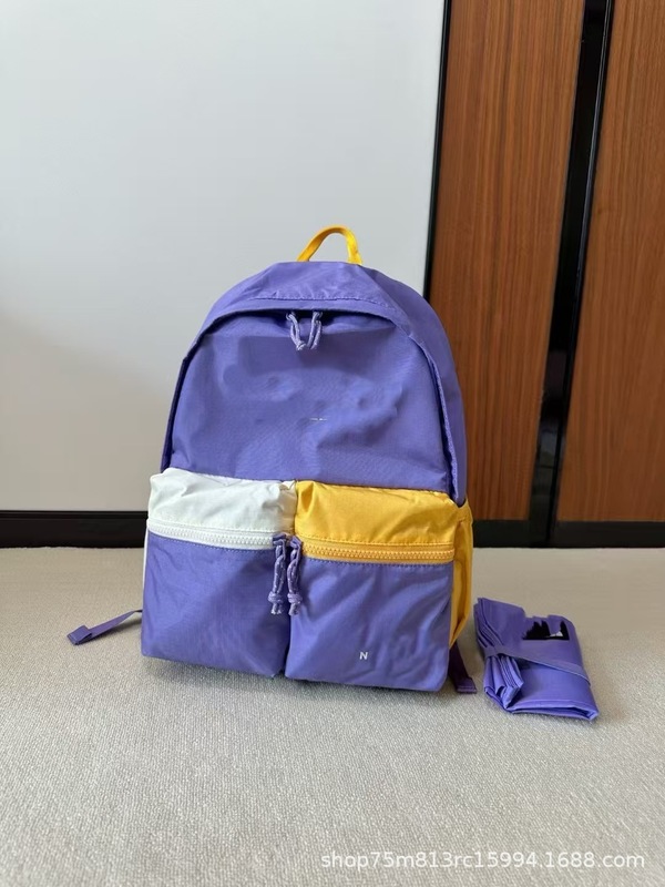 2025 夏北家新アウトドア登山バッグハイキングバッグレインボーステッチコントラストカラー学生バッグ子供のバックパック|undefined
