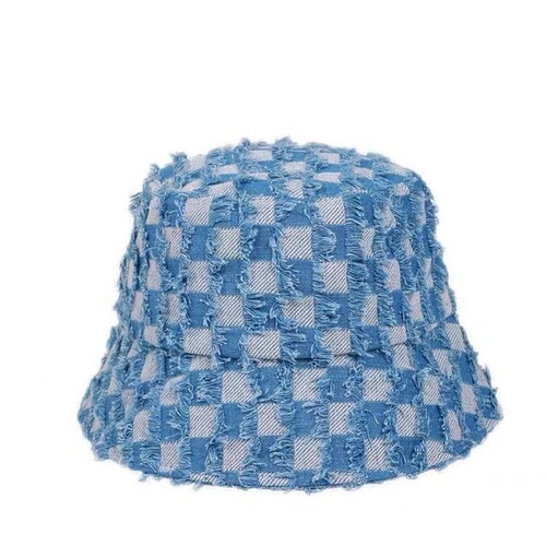 Checkered Brim Camping Fisherman Hat Outdoor Sun Hat Fashion Western Cowboy Hat Women Spring Summer Fringe Knight Hat